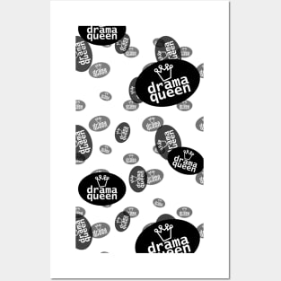 Drama Queen and Crown Typography Pattern Posters and Art